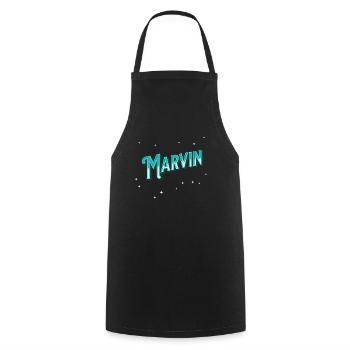 Marvin Namen personalisiert - Kochschürze - Schwarz - Vorne - AI Model Male 185 dark (185cm)