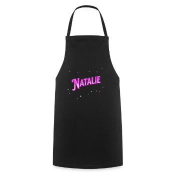 Natalie Namen personalisiert - Kochschürze - Schwarz - Vorne - AI Model Male 185 dark (185cm)