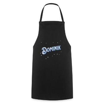 Dominik Namen personnalisé - Tablier de cuisine - noir - Devant - AI Model Male 185 dark (185cm)