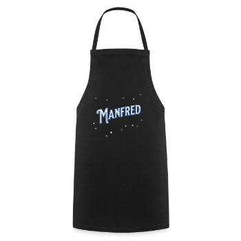 Manfred Namen personnalisé - Tablier de cuisine - noir - Devant - AI Model Male 185 dark (185cm)