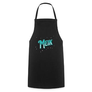 Meik Namen personalisiert - Kochschürze - Schwarz - Vorne - AI Model Male 185 dark (185cm)