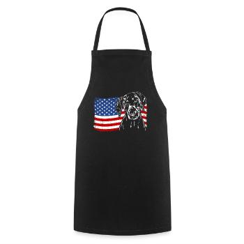 Doberman America Flag Dogs Wilsigns - Tablier de cuisine - noir - Devant - AI Model Male 185 dark (185cm)