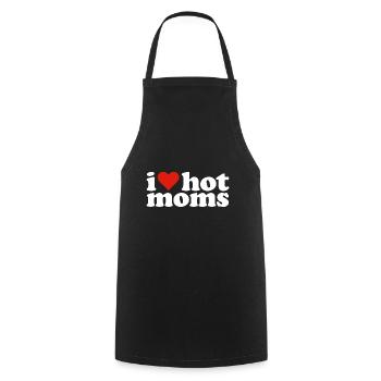 I Love Hot Moms - Cooking Apron - black - Front - AI Model Male 185 dark (185cm)