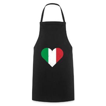 Italy - Cooking Apron - black - Front - AI Model Male 185 dark (185cm)