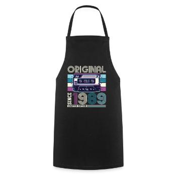 Original 1989 33ème Anniversaire Cadeau Hommes - Tablier de cuisine - noir - Devant - AI Model Male 185 dark (185cm)