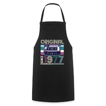 Original 1977 45th Birthday Gift Men - Cooking Apron - black - Front - AI Model Male 185 dark (185cm)