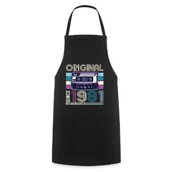 Original 1981 41st Birthday Gift Hommes - Tablier de cuisine - noir - Devant - AI Model Male 185 dark (185cm)