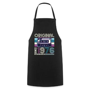 Original 1976 46th Birthday Gift Men - Cooking Apron - black - Front - AI Model Male 185 dark (185cm)