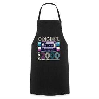 Original 2000 22ème Anniversaire Cadeau Hommes - Tablier de cuisine - noir - Devant - AI Model Male 185 dark (185cm)