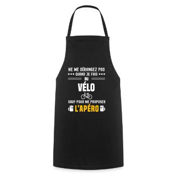 vélo ne dérangez pas sauf apéro - Tablier de cuisine - noir - Devant - AI Model Male 185 dark (185cm)