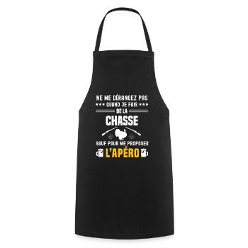 chasse au dindon ne dérangez pas sauf apéro - Tablier de cuisine - noir - Devant - AI Model Male 185 dark (185cm)