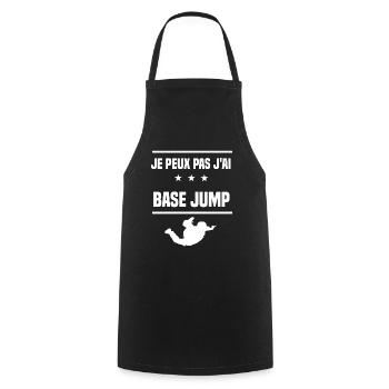 je peux pas j'ai base jump humour saut élastique - Tablier de cuisine - noir - Devant - AI Model Male 185 dark (185cm)