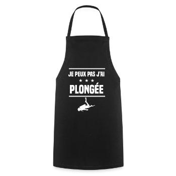 je peux pas j'ai plongée en apnée humour plongeur - Tablier de cuisine - noir - Devant - AI Model Male 185 dark (185cm)