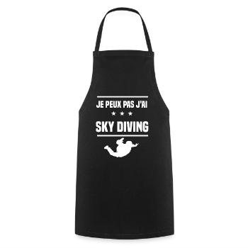 je peux pas j'ai sky diving humour parachutisme - Tablier de cuisine - noir - Devant - AI Model Male 185 dark (185cm)