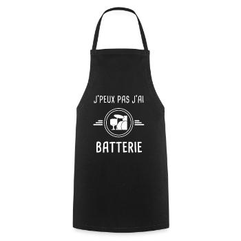 batterie je peux pas j'ai batterie music batteur - Tablier de cuisine - noir - Devant - AI Model Male 185 dark (185cm)