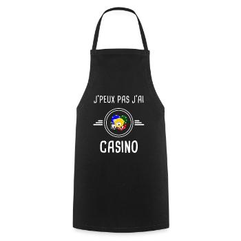 casino je peux pas j'ai casino jetons - Tablier de cuisine - noir - Devant - AI Model Male 185 dark (185cm)