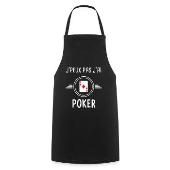 poker je peux pas j'ai poker cartes - Tablier de cuisine - noir - Devant - AI Model Male 185 dark (185cm)