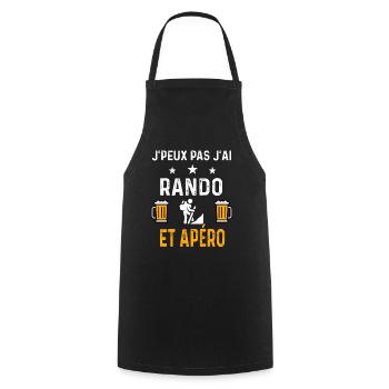 je peux pas j'ai rando nature et apéro rando - Tablier de cuisine - noir - Devant - AI Model Male 185 dark (185cm)