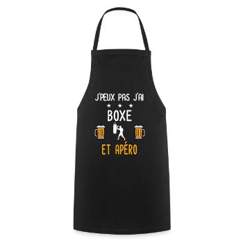je peux pas j'ai boxe apéro - Tablier de cuisine - noir - Devant - AI Model Male 185 dark (185cm)
