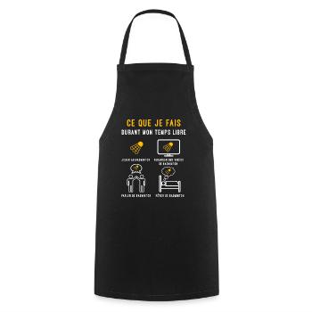 badminton temps libre cadeau badiste - Tablier de cuisine - noir - Devant - AI Model Male 185 dark (185cm)