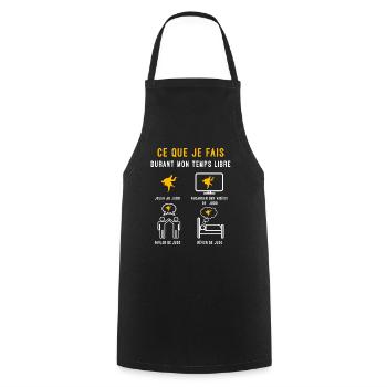 judo temps libre cadeau judoka - Tablier de cuisine - noir - Devant - AI Model Male 185 dark (185cm)