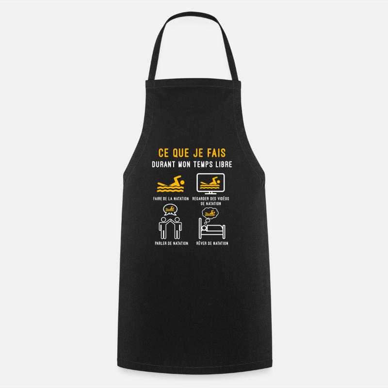 natation temps libre cadeau nageur - Tablier de cuisine - noir