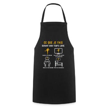 kickboxing temps libre cadeau kickboxer - Tablier de cuisine - noir - Devant - AI Model Male 185 dark (185cm)