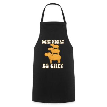 Capybara be Capy - Cooking Apron - black - Front - AI Model Male 185 dark (185cm)