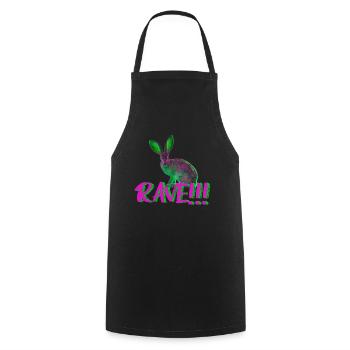 goa rave techno musik hase tier neon farben - Kochschürze - Schwarz - Vorne - AI Model Male 185 dark (185cm)