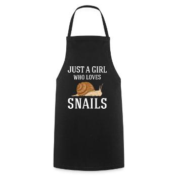 Just A Girl Who Loves Snails - Cooking Apron - black - Front - AI Model Male 185 dark (185cm)