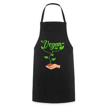 Vegan plant design for proud vegans - Cooking Apron - black - Front - AI Model Male 185 dark (185cm)