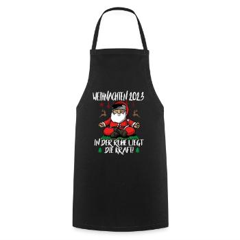 Weihnachten Christmas Lustig Ruhig Sprüche Yoga - Kochschürze - Schwarz - Vorne - AI Model Male 185 dark (185cm)