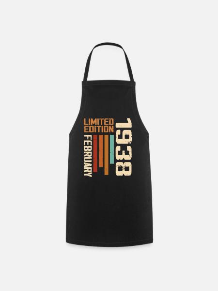Née en Février 1938 Rétro 1938 Anniversaire - Tablier de cuisine - noir