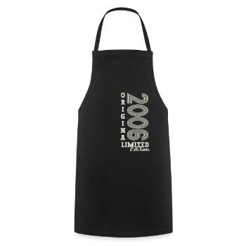 Original vintage 2006 16th birthday gift - Cooking Apron - black - Front - AI Model Male 185 dark (185cm)