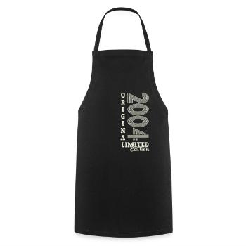 Original vintage 2004 18th birthday gift - Cooking Apron - black - Front - AI Model Male 185 dark (185cm)