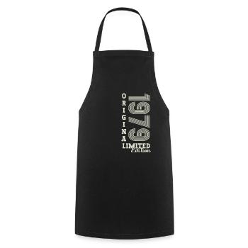 Original vintage 1979 43ème cadeau d’anniversaire - Tablier de cuisine - noir - Devant - AI Model Male 185 dark (185cm)