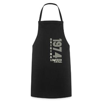 Original vintage 1974 48th birthday gift - Cooking Apron - black - Front - AI Model Male 185 dark (185cm)