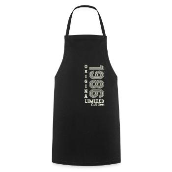 Original vintage 1986 36th birthday gift - Cooking Apron - black - Front - AI Model Male 185 dark (185cm)