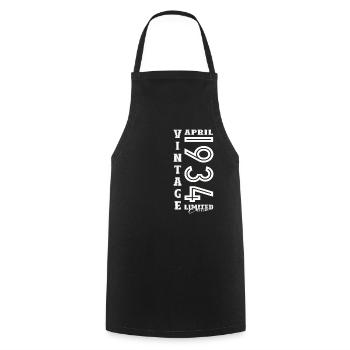 90e anniversaire mari Original avril Vintage 1934 - Tablier de cuisine - noir - Devant - AI Model Male 185 dark (185cm)