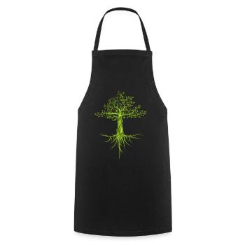 bäume baum natur nature symbol forest Wald Logo - Kochschürze - Schwarz - Vorne - AI Model Male 185 dark (185cm)