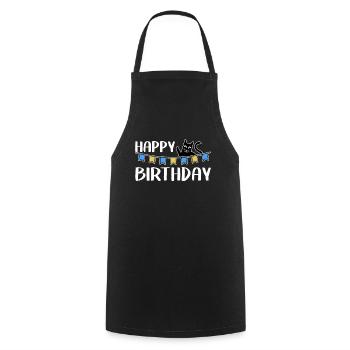 Happy Birthday Birthday Cat Saying Funny Cute - Cooking Apron - black - Front - AI Model Male 185 dark (185cm)