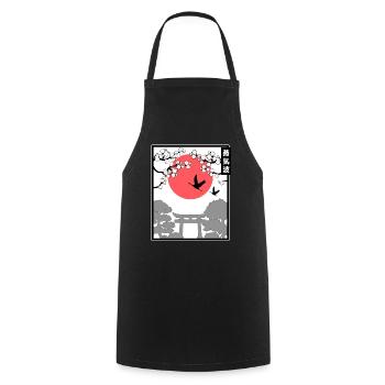 Japanisch Japan Art Style Japanische Sonne Kunst - Kochschürze - Schwarz - Vorne - AI Model Male 185 dark (185cm)