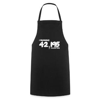 Jogger Running Jogging Runner Marathon 42,195km - Cooking Apron - black - Front - AI Model Male 185 dark (185cm)