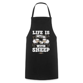 sheep - Cooking Apron - black - Front - AI Model Male 185 dark (185cm)