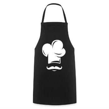 koch cook symbol icon hat Mütze beard Bart Logo - Kochschürze - Schwarz - Vorne - AI Model Male 185 dark (185cm)