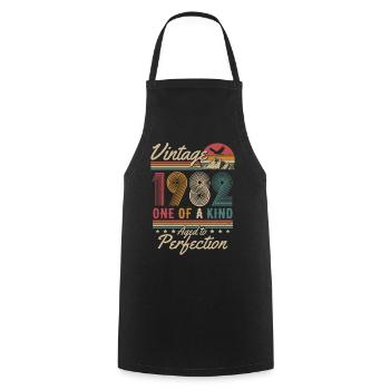 1982 Jahrgang geboren Vintage Geburtstag Retro - Kochschürze - Schwarz - Vorne - AI Model Male 185 dark (185cm)