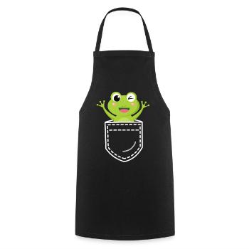 Frog Frogs - Cooking Apron - black - Front - AI Model Male 185 dark (185cm)