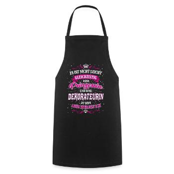 Dekorateurin und Prinzessin T-Shirt - Kochschürze - Schwarz - Vorne - AI Model Male 185 dark (185cm)