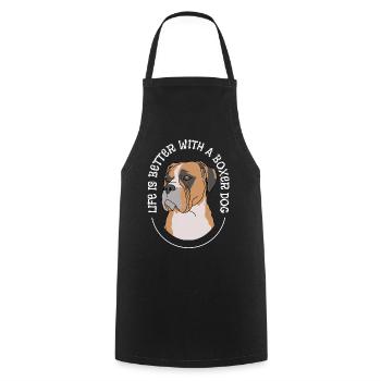 Boxer Dog Life Is Better With A Boxer Dog - Cooking Apron - black - Front - AI Model Male 185 dark (185cm)