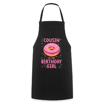 Cousin de la fille d’anniversaire - Tablier de cuisine - noir - Devant - AI Model Male 185 dark (185cm)